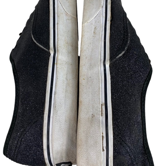 Vans Low Top Skater Sneakers Shoes Womens 8 Black Sparkle Glitter - Picture 5 of 9